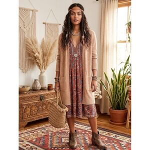 Madewell Merino Wool Alpaca Blend Longline Open Cardigan Dusty‎ Rose XXS